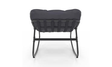 Fauteuils de jardin à bascule avec coussin gris - lot de 2 Fauteuils de jardin à bascule avec coussin gris - lot de 2