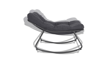 Fauteuils de jardin à bascule avec coussin gris - lot de 2 Fauteuils de jardin à bascule avec coussin gris - lot de 2