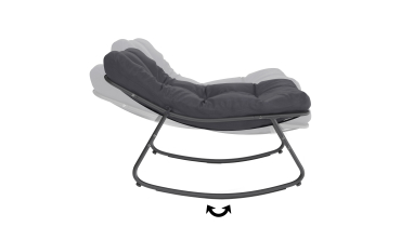 Fauteuils de jardin à bascule avec coussin gris - lot de 2 Fauteuils de jardin à bascule avec coussin gris - lot de 2