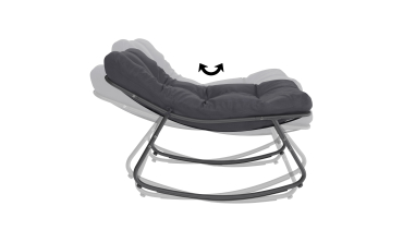 Fauteuils de jardin à bascule avec coussin gris - lot de 2 Fauteuils de jardin à bascule avec coussin gris - lot de 2