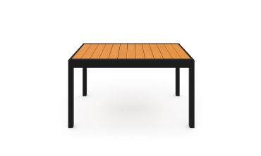 Table de jardin extensible en polywood bois et noir 135-270cm