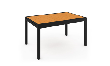 Table de jardin extensible en polywood bois et noir 135-270cm