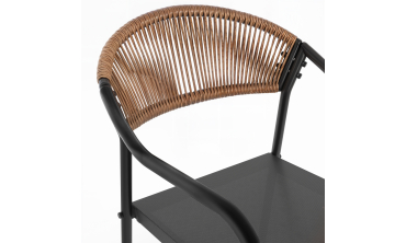 Chaises de jardin Nazare en osier et textilène - lot de 4 Chaises de jardin Nazare en osier et textilène - lot de 4