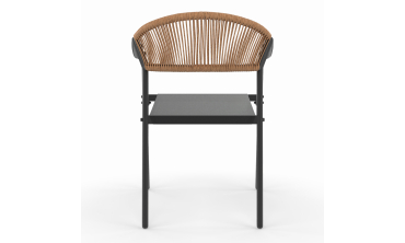 Chaises de jardin Nazare en osier et textilène - lot de 4 Chaises de jardin Nazare en osier et textilène - lot de 4