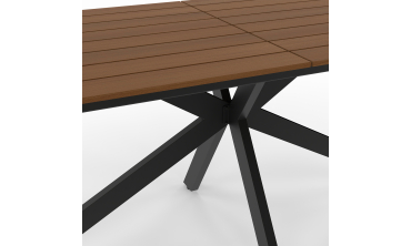 Table de jardin Milazzo en polywood et pieds croisés 190cm