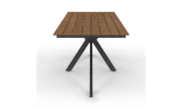 Table de jardin Milazzo en polywood et pieds croisés 190cm