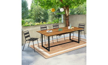 Table extensible bois et acier Acacia Table extensible bois et acier Acacia