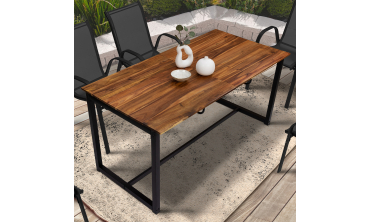 Table extensible bois et acier Acacia Table extensible bois et acier Acacia