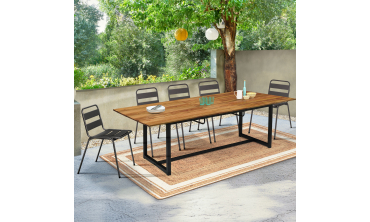 Table extensible bois et acier Acacia Table extensible bois et acier Acacia