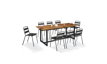 Table extensible bois et acier Acacia Table extensible bois et acier Acacia