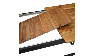 Table extensible bois et acier Acacia Table extensible bois et acier Acacia