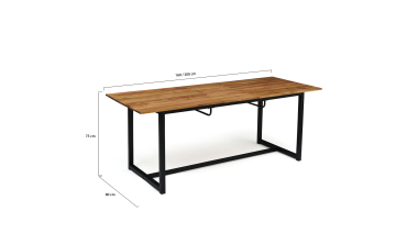 Table extensible bois et acier Acacia Table extensible bois et acier Acacia