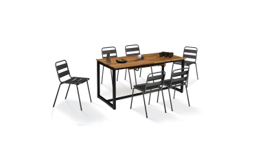 Table extensible bois et acier Acacia Table extensible bois et acier Acacia