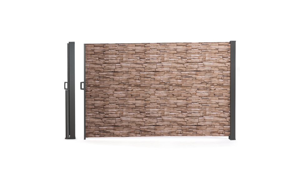 Paravent rétractable occultant 400x180cm motif pierre Paravent rétractable occultant 400x180cm motif pierre