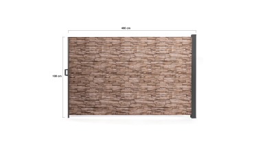Paravent rétractable occultant 400x180cm motif pierre Paravent rétractable occultant 400x180cm motif pierre
