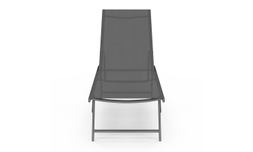 Transats inclinables Malaga 4 positions en textilène gris - lot de 2