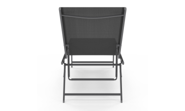 Transats inclinables Malaga 4 positions en textilène gris - lot de 2