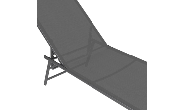 Transats inclinables Malaga 4 positions en textilène gris - lot de 2
