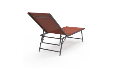 Transats inclinables Malaga 4 positions en textilène terracotta - lot de 2