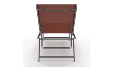 Transats inclinables Malaga 4 positions en textilène terracotta - lot de 2