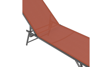 Transats inclinables Malaga 4 positions en textilène terracotta - lot de 2