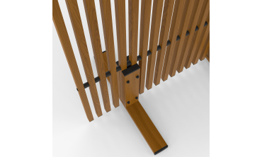 Paravent extérieur ajouré en métal effet bois 150x80cm