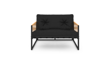 Salon de jardin Ozéa 4 places noir et cordage