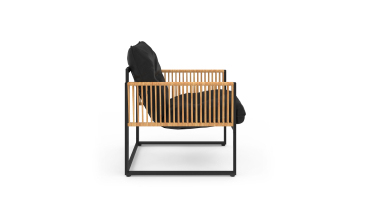 Salon de jardin Ozéa 4 places noir et cordage