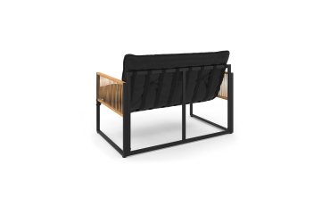 Salon de jardin Ozéa 4 places noir et cordage