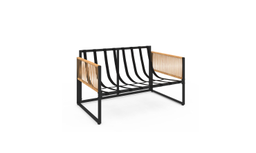 Salon de jardin Ozéa 4 places noir et cordage