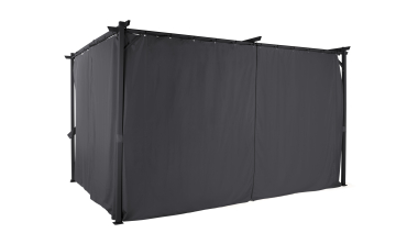 Pergola Marina 3x4m toit rétractable + 4 rideaux