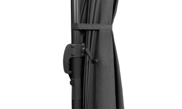 Parasol Sombra 360° rectangle gris 4x3m avec housse et dalles