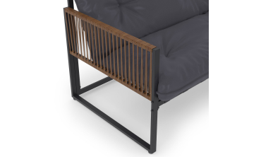 Salon de jardin d'angle Ozéa 8 places gris et cordage