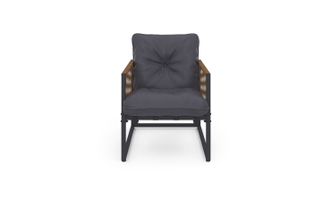 Salon de jardin d'angle Ozéa 8 places gris et cordage