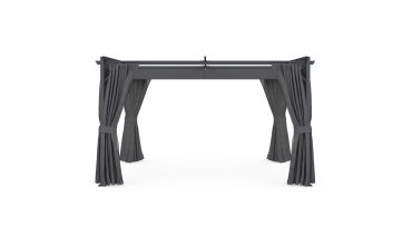 Pergola Marina 3x4m toit rétractable + 4 rideaux moustiquaires