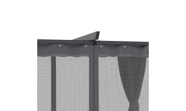 Pergola Marina 3x4m toit rétractable + 4 rideaux moustiquaires