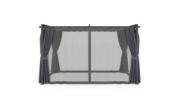 Pergola Marina 3x4m toit rétractable + 4 rideaux moustiquaires