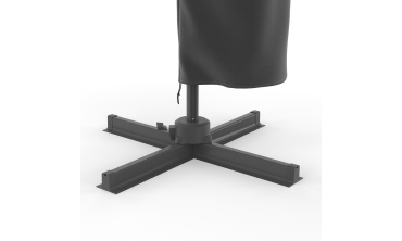 Parasol Sombra 360° rectangle 4x3m gris + housse et éclairage LED