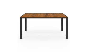 Ensemble repas Timbia 6 places verre trempé effet bois