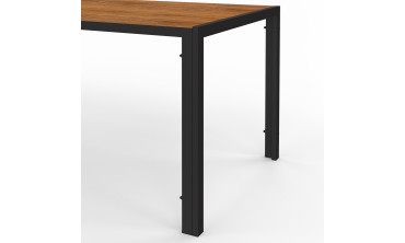 Ensemble repas Timbia 6 places verre trempé effet bois