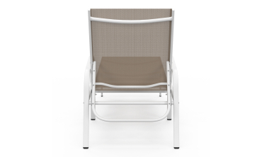 Transats inclinables 5 positions en textilène beige - lot de 2