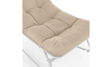 Fauteuils de jardin à bascule Ariane coussin beige - lot de 2