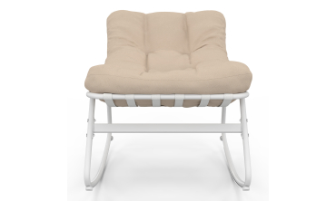 Fauteuils de jardin à bascule Ariane coussin beige - lot de 2