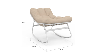 Fauteuils de jardin à bascule Ariane coussin beige - lot de 2