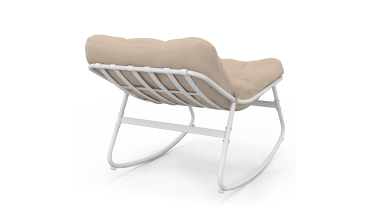 Fauteuils de jardin à bascule Ariane coussin beige - lot de 2