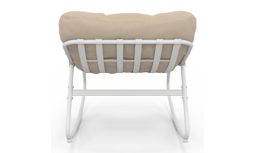 Fauteuils de jardin à bascule Ariane coussin beige - lot de 2