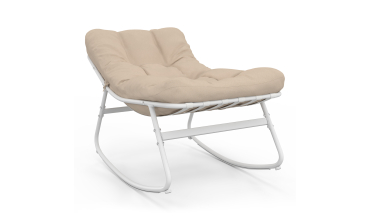 Fauteuils de jardin à bascule Ariane coussin beige - lot de 2