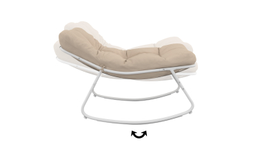 Fauteuils de jardin à bascule Ariane coussin beige - lot de 2