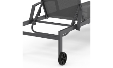 Transats inclinables Bornéo 5 positions avec tablette - lot de 2