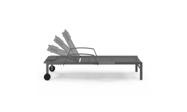 Transats inclinables Bornéo 5 positions avec tablette - lot de 2